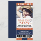 Baseball-Abschluss-Party lädt ein Einladung (Vorne/Hinten)