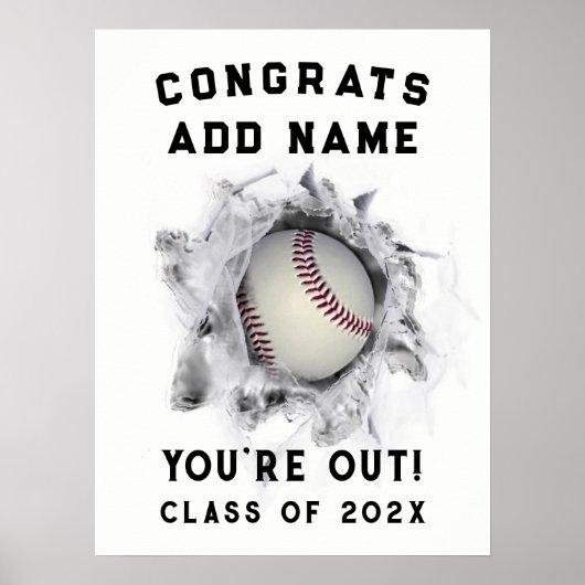 Baseball-Abschluss-Poster Poster (Vorne)
