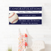 Baseball-Absolvent der Marine Blue and White Strip Banner (Insitu)