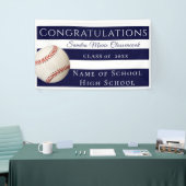 Baseball-Absolvent der Marine Blue and White Strip Banner (Messeveranstaltung)