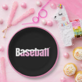 Baseball Abstrakt Swish - Giro Word Art Pappteller (Party)