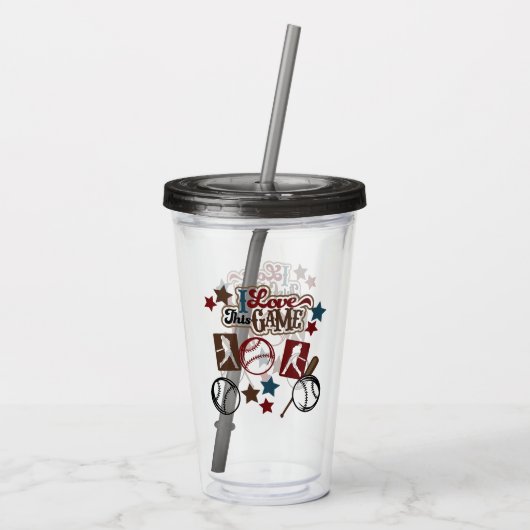 Baseball Acryltrinkbecher (Rückseite)