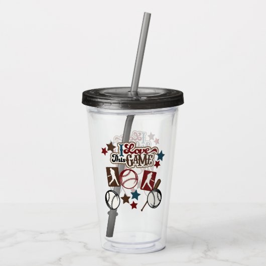 Baseball Acryltrinkbecher (Rückseite)