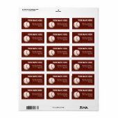 Baseball-Adressmarken Adressaufkleber (Vorne)