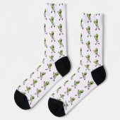 Baseball-Alien Socken (Linkes Detail)