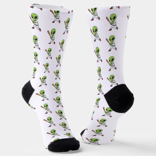 Baseball-Alien Socken (Gewinkelt)