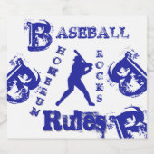 Baseball Alkoholflaschenetikett (Einzelnes Label)