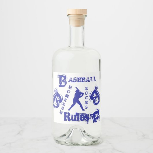 Baseball Alkoholflaschenetikett (Vorderseite)