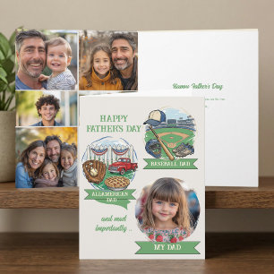 Baseball All-American Dad Multi-Foto Vater-Tag Karte