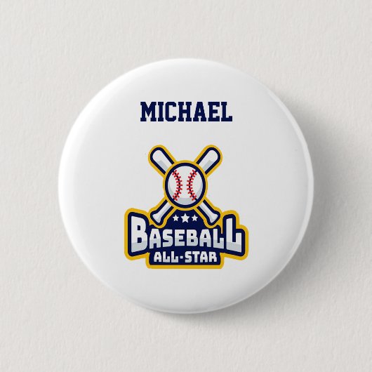 Baseball All Star Ball Schläger Personalisiertes B Button (Vorderseite)