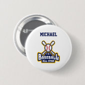 Baseball All Star Ball Schläger Personalisiertes B Button (Vorne & Hinten)