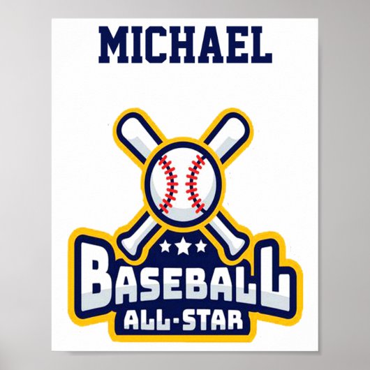 Baseball All Star Ball Schläger Personalisiertes B Poster (Vorne)
