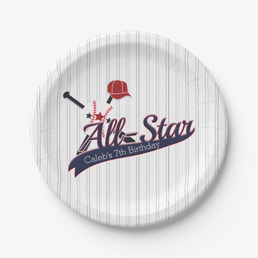 Baseball ALL-STAR Sport Custom Personalisiert Pappteller (Vorderseite)