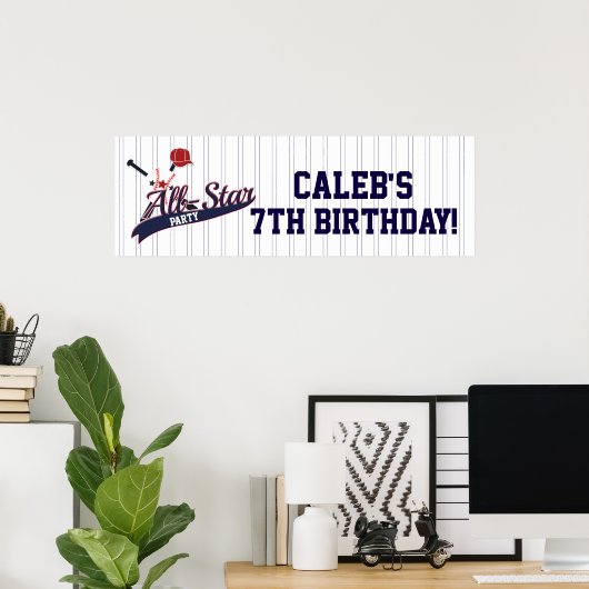 Baseball ALL-STAR Sports Custom Personalisiert Par Poster (Heimbüro)