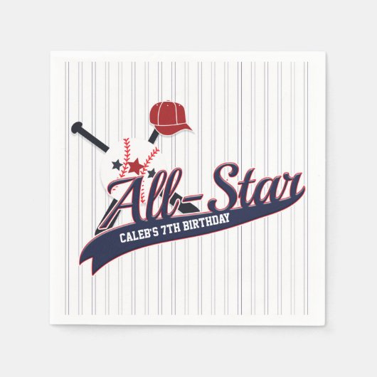 Baseball ALL-STAR Sports Custom Personalisiert Par Serviette (Vorderseite)