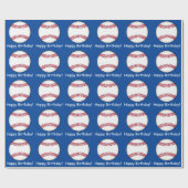 Baseball-alles Gute zum Geburtstag Geschenkpapier (Flach)