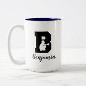 Baseball Alphabet B Personalisierter Mit Monogramm Zweifarbige Tasse (Links)