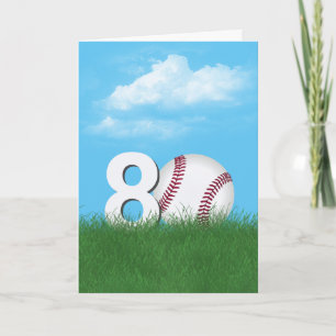 Baseball am 80. Geburtstag im Grünen Gras Karte