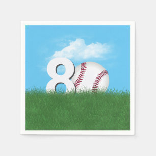 Baseball am 80. Geburtstag im Grünen Gras Serviette