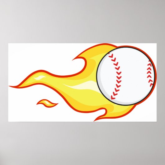 Baseball am Feuer Poster (Vorne)