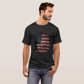 Baseball America Flag Juli 4. Juli T-Shirt (Vorne ganz)