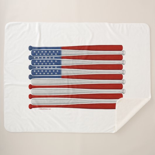 Baseball America (USA) Sherpa Blanket Sherpadecke (Vorderseite (Horizontal))