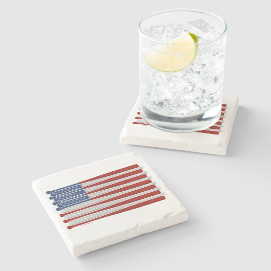 Baseball America (USA) Stone Untersetzer (Seitenansicht)