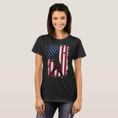 Baseball American Flag Baseball Fans Men Vinta T-Shirt (Vorne ganz)
