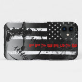 Baseball American Flag Black Art  Case-Mate iPhone Hülle (Rückseite (Horizontal))