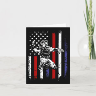 Baseball American Flag Patriotic Catcher 4th Of Ju Karte