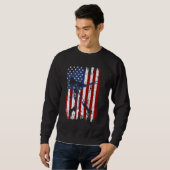Baseball American Flag Patriotic Catcher 4th Of Ju Sweatshirt (Vorne ganz)