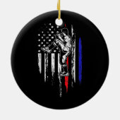 Baseball American Flag Pitcher USA Pitching 4. Keramik Ornament (Hinten)