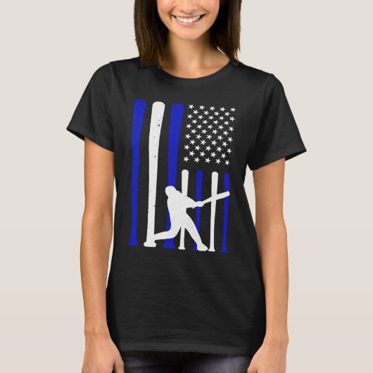 Baseball American Flag Player Flag Baseball Dad Fa T-Shirt (Vorderseite)