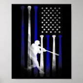 Baseball American Flag Player Flag, Vater, Mama, K Poster (Vorne)