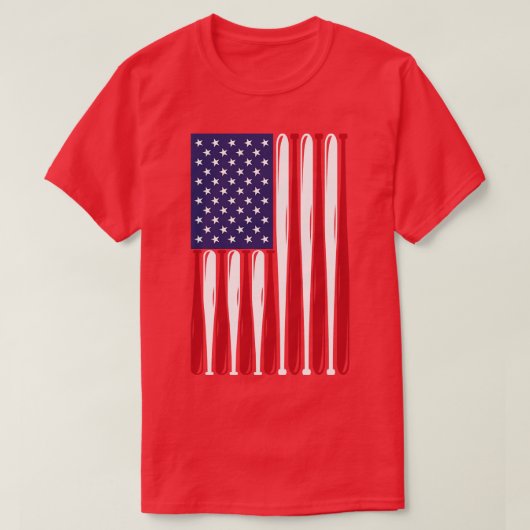 Baseball American Flag USA T-Shirt (Design vorne)