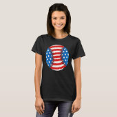 Baseball American USA flag Patriotic Retro Basebal T-Shirt (Vorne ganz)