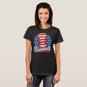 Baseball American USA flag Patriotic Retro Basebal T-Shirt (Vorne ganz)