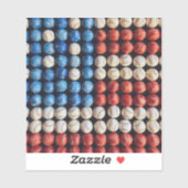 Baseball-Amerikanische Flagge Aufkleber (Blatt)