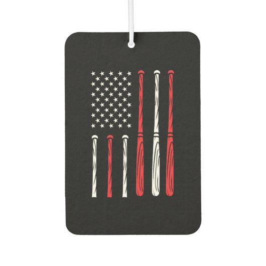 Baseball-Amerikanische Flagge Autolufterfrischer (Vorderseite)