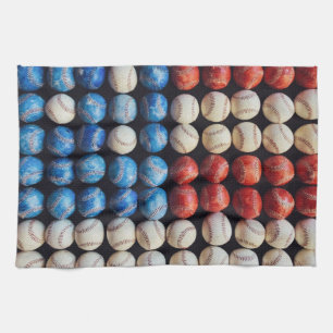 Baseball-Amerikanische Flagge Geschirrtuch