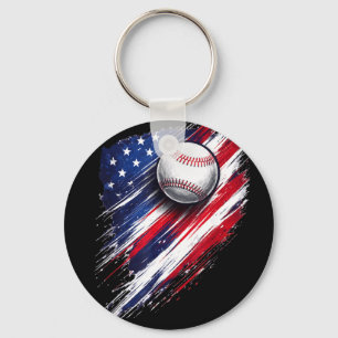 Baseball amerikanische Flagge Jungen Mädchen Männe Schlüsselanhänger