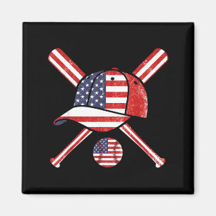Baseball Amerikanische Flagge Lax Kappe Schläger S Magnet