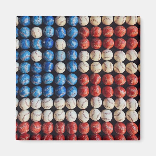 Baseball-Amerikanische Flagge Magnet (Vorne)