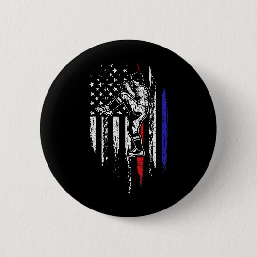 Baseball Amerikanische Flagge Pitcher USA Pitching Button (Vorderseite)