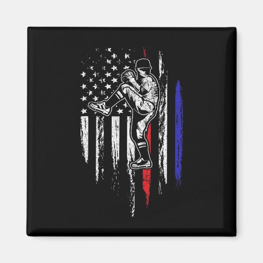 Baseball-Amerikanische-Flagge-Pitcher-USA-Pitching Magnet (Vorne)