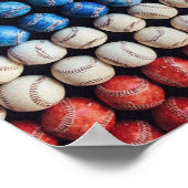 Baseball-Amerikanische Flagge Poster (Ecke)