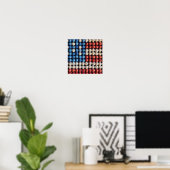 Baseball-Amerikanische Flagge Poster (Heimbüro)
