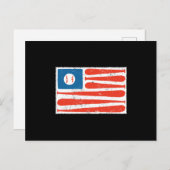 Baseball-Amerikanische Flagge Postkarte (Vorne/Hinten)