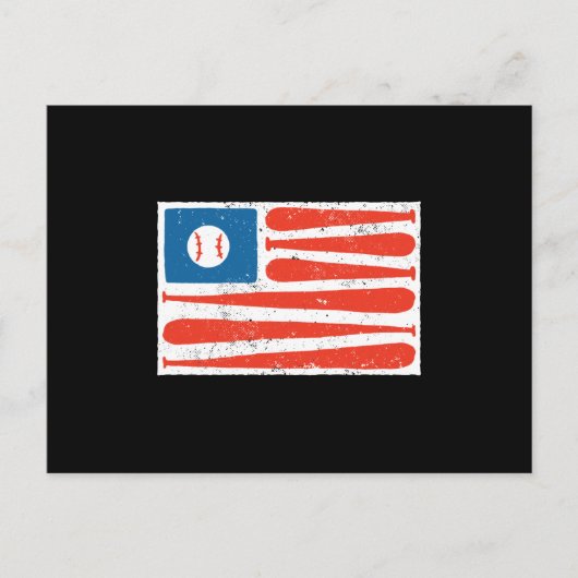 Baseball-Amerikanische Flagge Postkarte (Vorderseite)