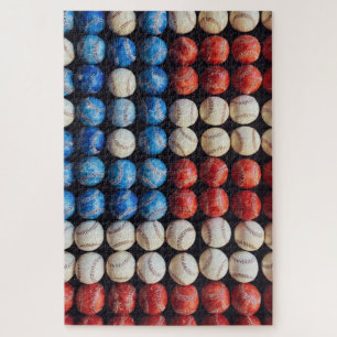 Baseball-Amerikanische Flagge Puzzle